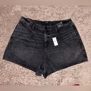 Express Super High Waist Black Denim shorts XL